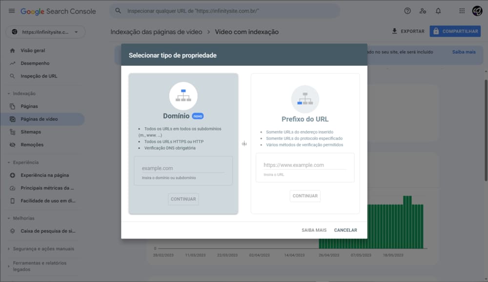 adicione seu domínio ao Google Search Console